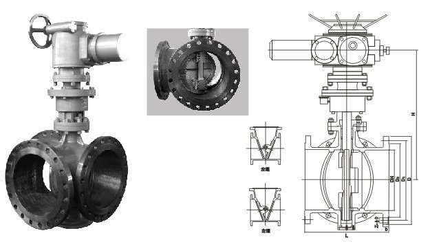 氣動三通蝶閥結構圖 氣動三通蝶閥結構圖