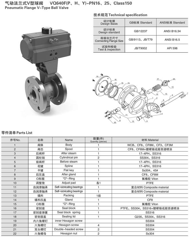 氣動V型球閥結(jié)構(gòu)圖