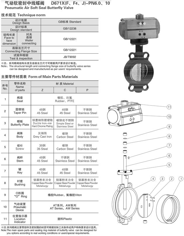 氣動襯氟蝶閥 氣動襯氟蝶閥